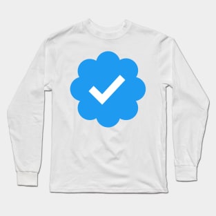 Twitter Verified Blue Check Mark Long Sleeve T-Shirt